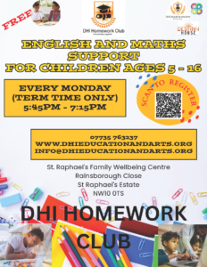 DHI St-Raphael's Homework club flyer