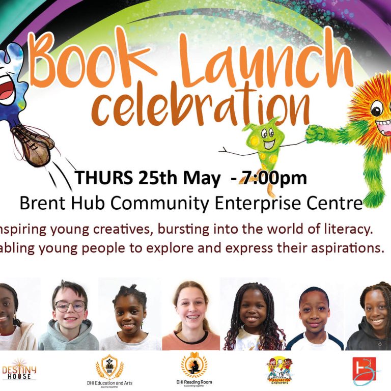Book launch celebration flyer